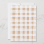 Lokaal geteelde Herfst Pompoen Gingham Baby shower Kaart (Achterkant)