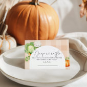 Lokaal geteelde herfst pompoen luier loterij ticke informatiekaartje