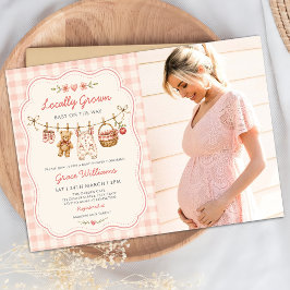 Lokaal Geteelde Klerenlijn Baby Shower Foto Kaart