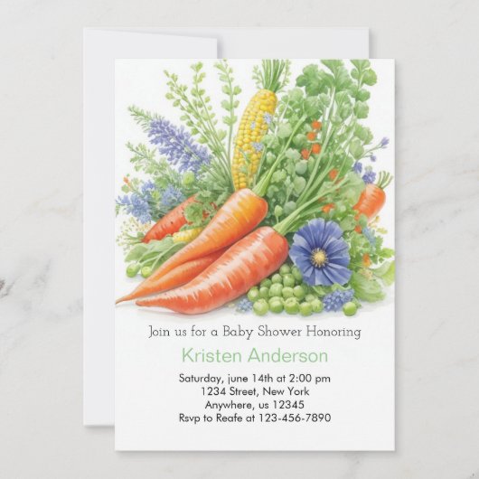 Lokaal geteelde koolvlek Baby shower Kaart (Voorkant)