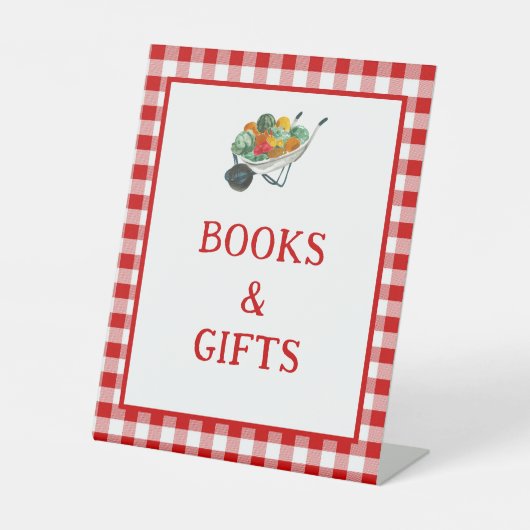 Lokaal geteelde landbouwers Marktboeken en geschen Reclamebord Met Voetstuk (Voorkant)