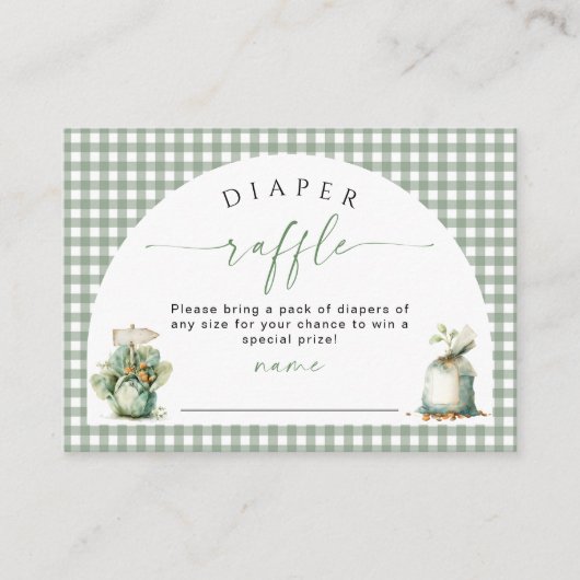 Lokaal geteelde luier Raffle Insert Kaart Salie Gr (Voorkant)