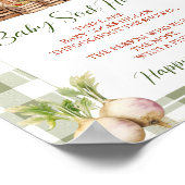 Lokaal geteelde markt Baby shower Baby Sock Hunt Poster (Hoek)