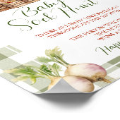 Lokaal geteelde markt Baby shower Baby Sock Hunt Poster (Hoek)