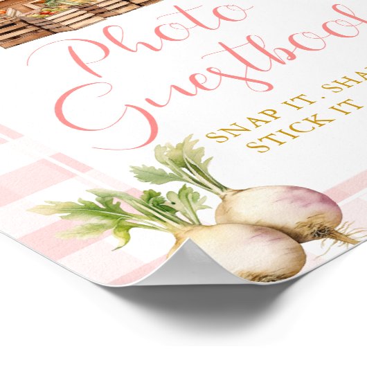 Lokaal geteelde markt Baby shower Foto Guestbook Poster (Hoek)