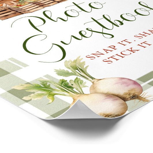 Lokaal geteelde markt Baby shower Foto Guestbook Poster (Hoek)