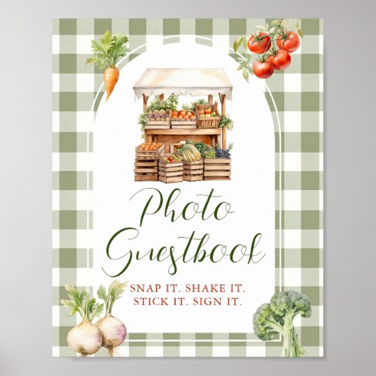 Lokaal geteelde markt Baby shower Foto Guestbook Poster (Voorkant)
