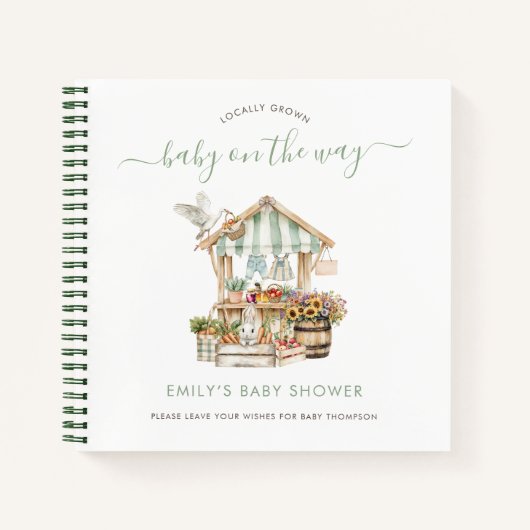 Lokaal geteelde markt Baby shower gastenboek Notitieboek (Voorkant)