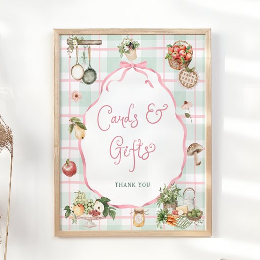 Lokaal geteelde markt Baby shower Kaarten en gesch Poster