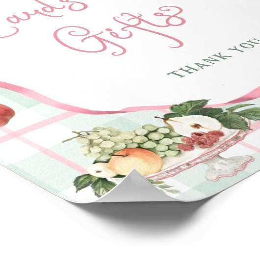 Lokaal geteelde markt Baby shower Kaarten en gesch Poster (Hoek)