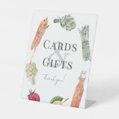 Lokaal geteelde markt Baby shower Kaarten & gesche Reclamebord Met Voetstuk (Voorkant)