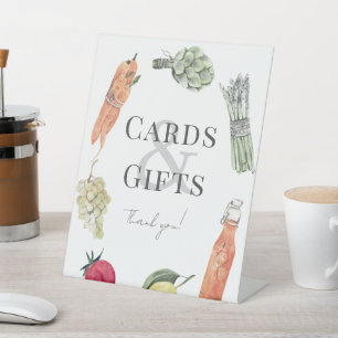 Lokaal geteelde markt Baby shower Kaarten & gesche Reclamebord Met Voetstuk
