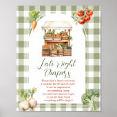 Lokaal geteelde markt Baby shower late night luier Poster (Voorkant)