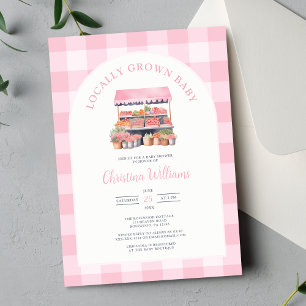 Lokaal Geteelde Meisje Baby Shower Uitnodiging
