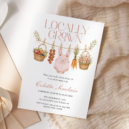 Lokaal Geteelde Meisjes Boerenmarkt Baby Shower Kaart