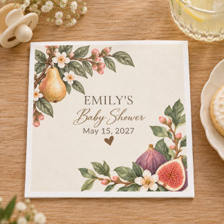 Lokaal Geteelde Peer Vijgen Baby Shower Servetten