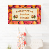 Lokaal Geteelde Perziken Te Koop Spandoek (Insitu)
