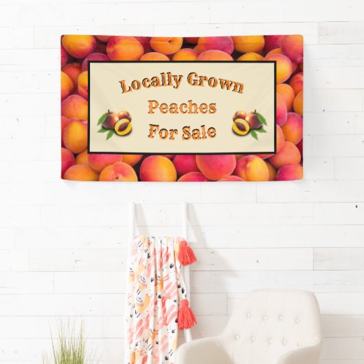 Lokaal Geteelde Perziken Te Koop Spandoek (Insitu)
