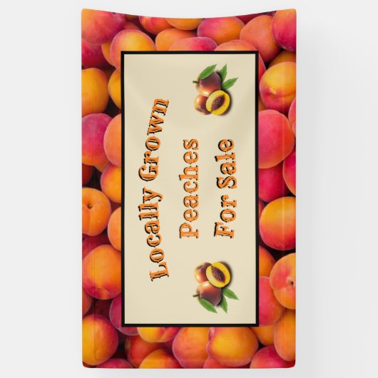 Lokaal Geteelde Perziken Te Koop Spandoek (Verticaal)