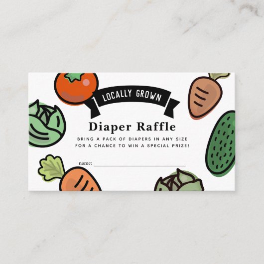 Lokaal geteelde plantaardige witte luier Raffle Ti Informatiekaartje (Voorkant)