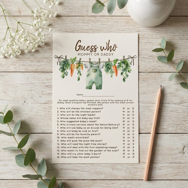 Lokaal Geteelde Raad Wie Baby Shower Spel (Creator heeft geüpload)