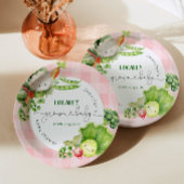 Lokaal geteelde roze baby Boeren markt baby shower Papieren Bordje