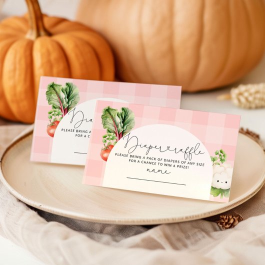 Lokaal geteelde roze groenten luier verloting tick informatiekaartje