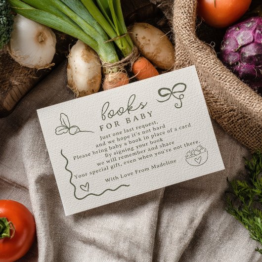 Lokaal geteelde Rustic Farmer's Market Books Baby Informatiekaartje