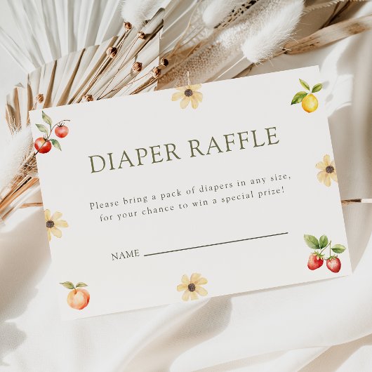 Lokaal geteelde rustieke Baby shower luier Raffle Informatiekaartje
