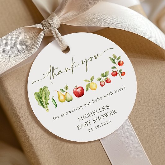 Lokaal geteelde rustieke boeren markt Baby shower Bedankjes Labels