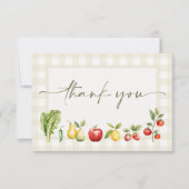 Lokaal geteelde rustieke boeren markt Baby shower Bedankkaart (Voorkant)