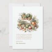 Lokaal geteelde rustieke boeren markt Baby shower Bedankkaart (Achterkant)