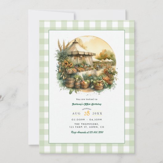 Lokaal geteelde rustieke boeren markt verjaardagsf kaart (Voorkant)