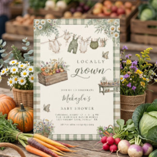 Lokaal Geteelde Rustieke Boerenmarkt Baby Shower Kaart