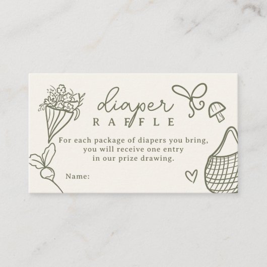 Lokaal geteelde rustieke boerenmarkt luier rafel informatiekaartje (Voorkant)