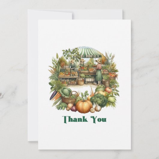 Lokaal geteelde rustieke boerenmarkt verjaardag bedankkaart (Voorkant)