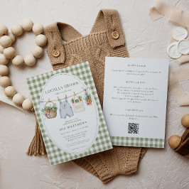 Lokaal Geteelde Salie Gingham All-in-One Baby Show Kaart