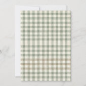 Lokaal Geteelde Saliegroene Gingham Baby Shower Kaart (Achterkant)