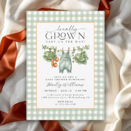 Lokaal Geteelde Saliegroene Gingham Baby Shower Kaart