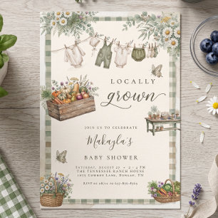 Lokaal Geteelde Tuin Groente Baby Shower Kaart