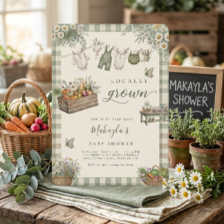 Lokaal Geteelde Tuingroente Baby Shower Kaart