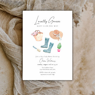Lokaal Geteelde Tuinieren Regenlaarzen Baby Shower Kaart