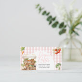 Lokaal geteelde verse markt luier Raffle Gingham Informatiekaartje (Staand voorkant)