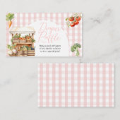 Lokaal geteelde verse markt luier Raffle Gingham Informatiekaartje (Voorkant / Achterkant)