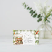 Lokaal geteelde verse markt luier Raffle Gingham Informatiekaartje (Staand voorkant)