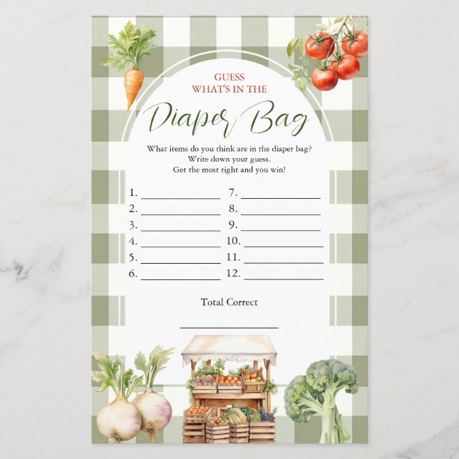 Lokaal geteelde verse markt luiertas spel (Voorkant)