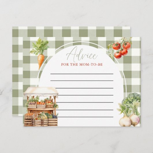 Lokaal geteelde versmarkt Baby shower advies Kaart (Voorkant / Achterkant)