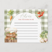 Lokaal geteelde versmarkt Baby shower advies Kaart (Voorkant)