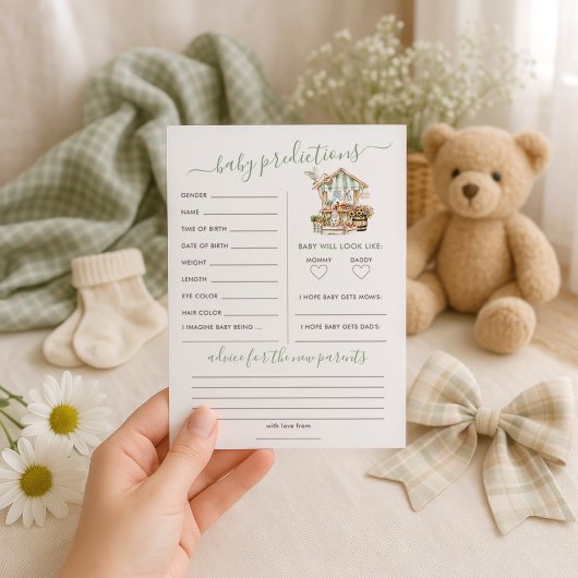 Lokaal geteelde voorspellingen Baby shower spel Ka Kaart