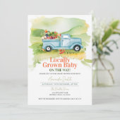 Lokaal geteelde vrachtwagen Baby shower genderneut Kaart (Staand voorkant)